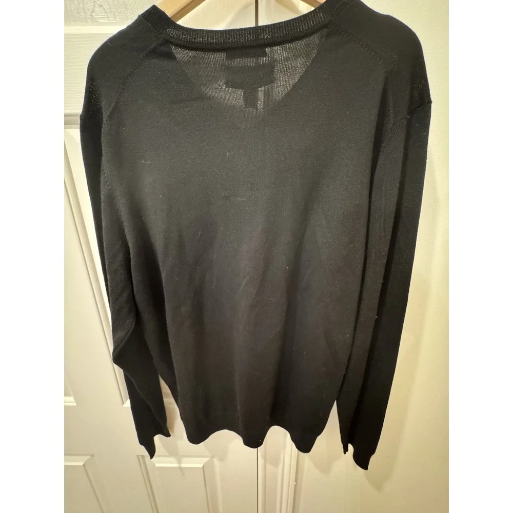 Joseph Abboud Men's‎ XL Black Extra Fine Merino Wool V-Neck Sweater NWT